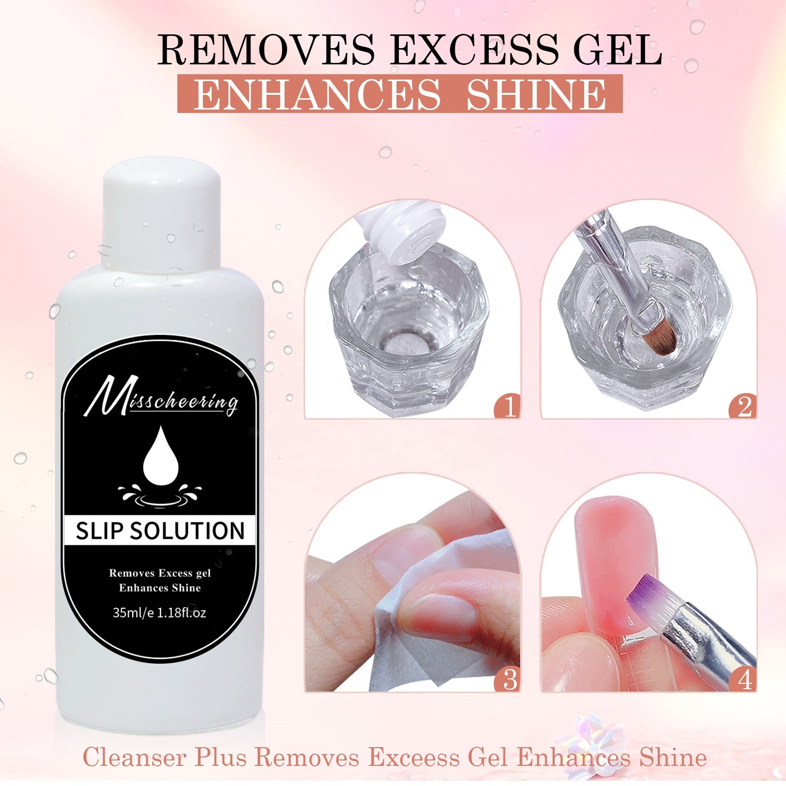 35ml UV Gel Nail Slip Solution — Quick-Dry Non-Toxic Extender & Brush Cleaner