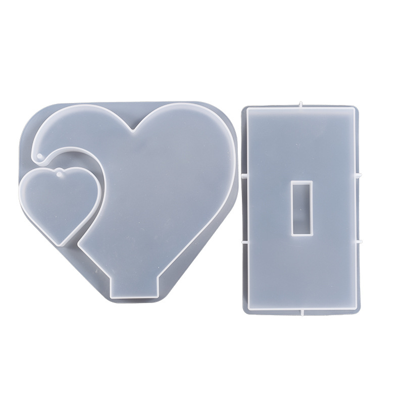 Heart Photo Frame Silicone Resin Mold Set (with Base)