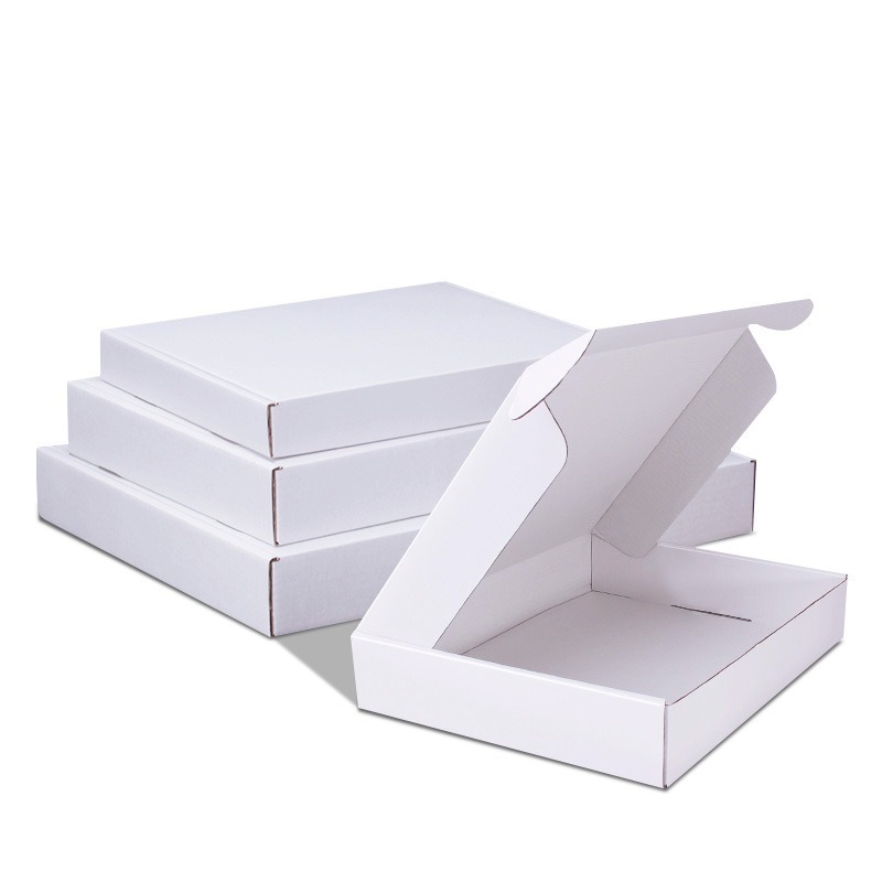 White Corrugated Mailer Box 20x14x4cm — Set of 5