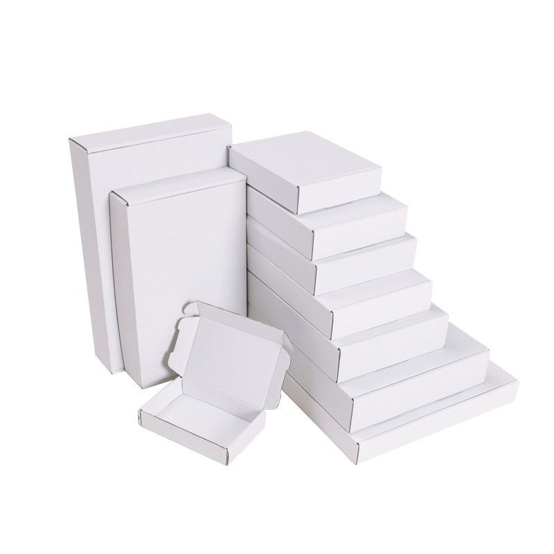 White Corrugated Mailer Box 25x20x7cm — Set of 5